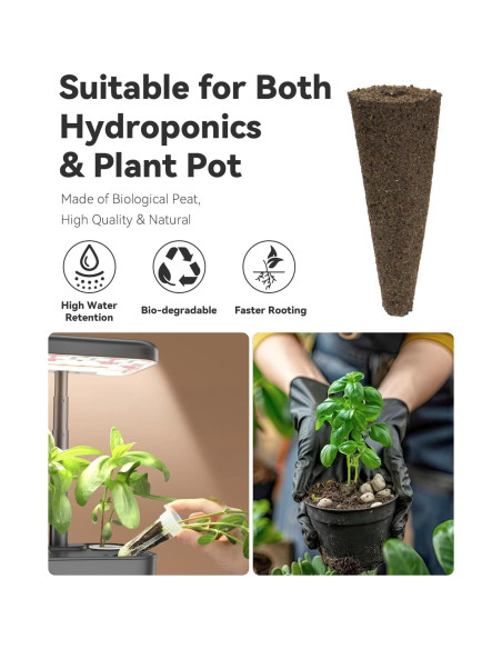 Kit de Vaso Hidropónico LYKOCLEAN 8 Vasos con Albahaca