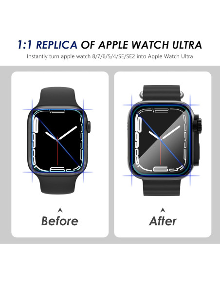 Carcasa Protectora Fullife 2 en 1 para Apple Watch 40mm Negra