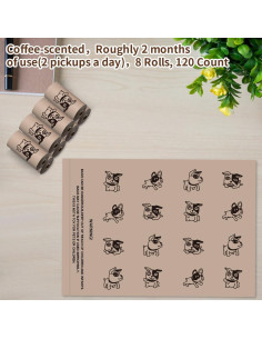 Bolsas Biodegradables para Perros RMancipate - 120 Unidades Aroma Café 2