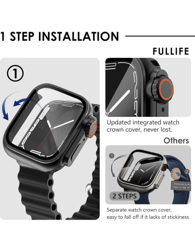Carcasa Protectora Fullife 2 en 1 para Apple Watch 40mm Negra