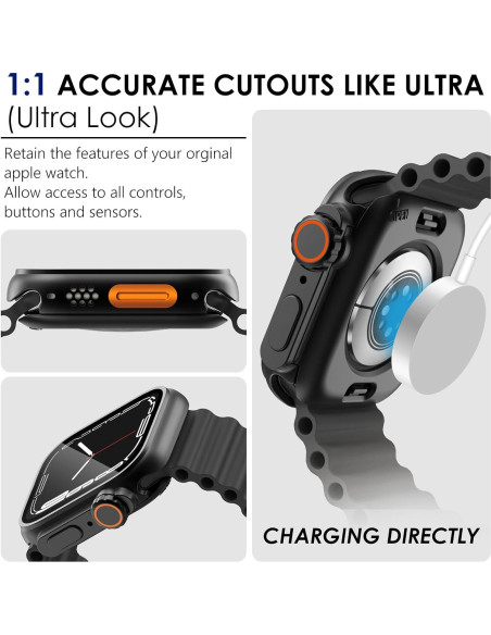 Carcasa Protectora Fullife 2 en 1 para Apple Watch 40mm Negra
