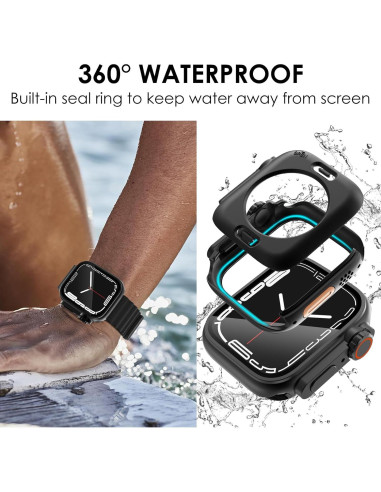 Carcasa Protectora Fullife 2 en 1 para Apple Watch 40mm Negra