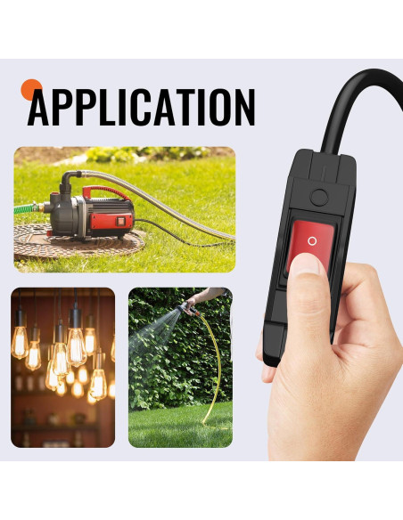 Cable de Extensión 0.61 m Joinfworld con Interruptor Impermeable