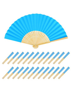 Ventiladores de Papel Plegables Azules WYTAOHZL - 24 Piezas