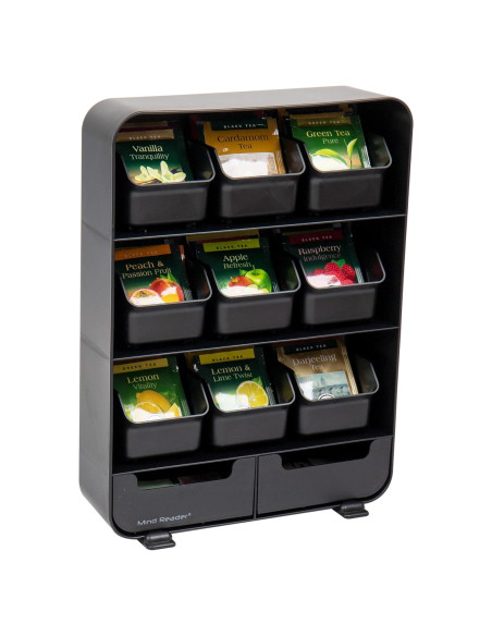 Organizador de Bolsas de Té Mind Reader 11 Cajones Negro