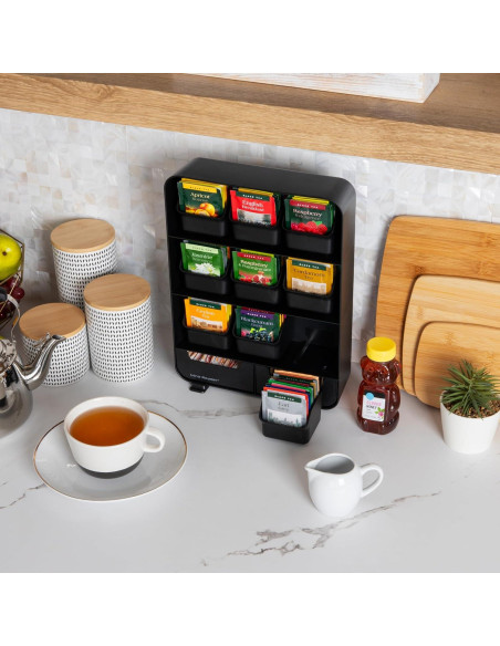 Organizador de Bolsas de Té Mind Reader 11 Cajones Negro