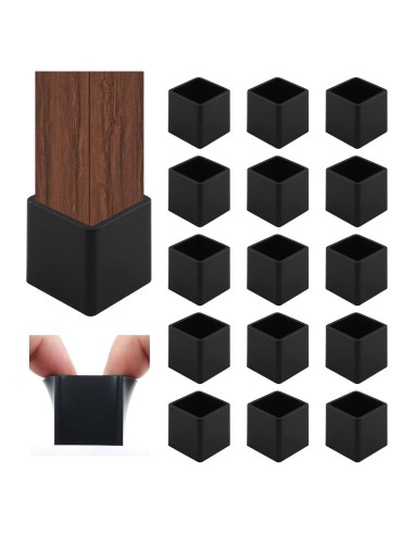 16 Tapones de Pierna de Silla HARSKIYER 20x20mm Negros