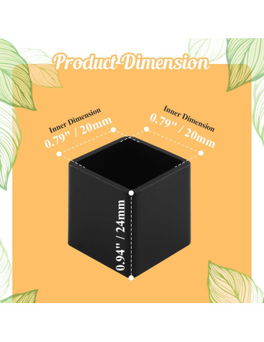 16 Tapones de Pierna de Silla HARSKIYER 20x20mm Negros