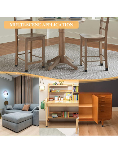 16 Tapones de Pierna de Silla HARSKIYER 20x20mm Negros