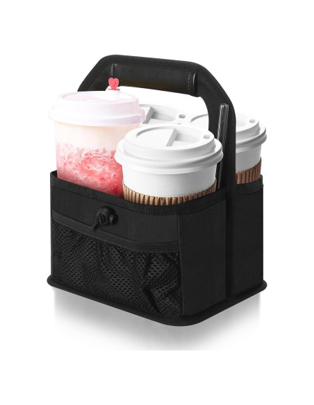 Portavasos Reutilizable slcinwzdt Negro para 4 Bebidas