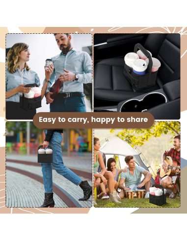 Portavasos Reutilizable slcinwzdt Negro para 4 Bebidas