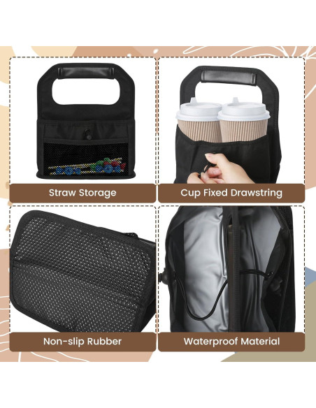 Portavasos Reutilizable slcinwzdt Negro para 4 Bebidas