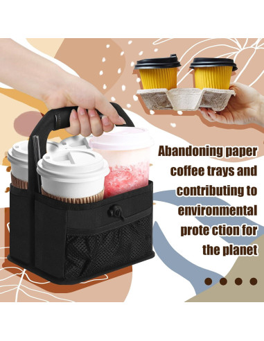 Portavasos Reutilizable slcinwzdt Negro para 4 Bebidas