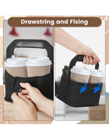 Portavasos Reutilizable slcinwzdt Negro para 4 Bebidas