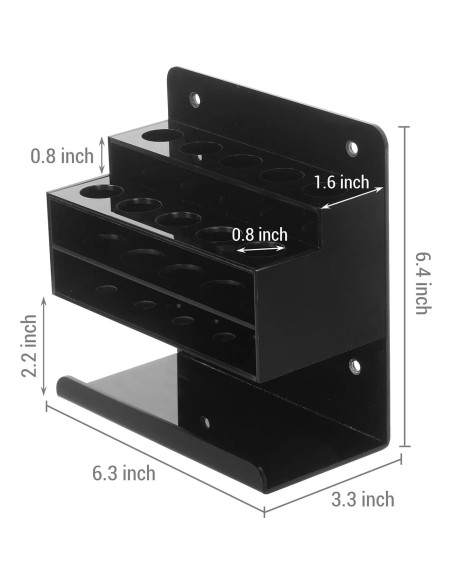 Soporte de Marcadores de Acrílico Negro MyGift con Bandeja para Borrador