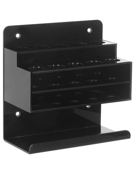 Soporte de Marcadores de Acrílico Negro MyGift con Bandeja para Borrador