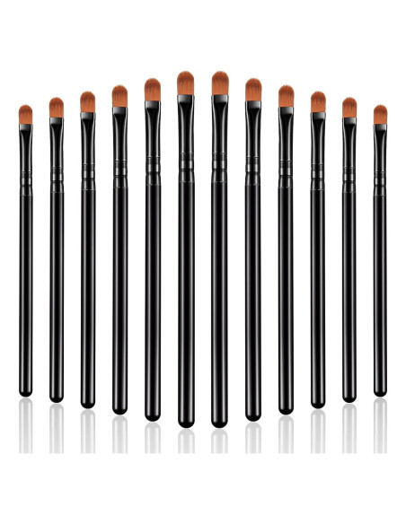 12 Pinceles Correctores de Maquillaje Patelai - Fibra Sintética