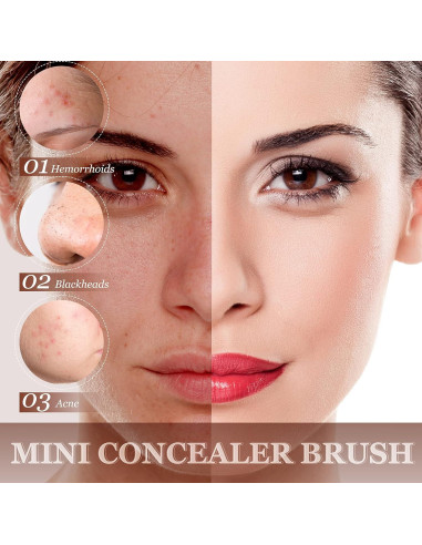 12 Pinceles Correctores de Maquillaje Patelai - Fibra Sintética