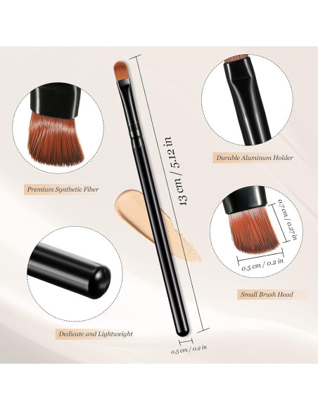 12 Pinceles Correctores de Maquillaje Patelai - Fibra Sintética
