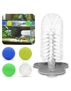 Accesorios para Acuario de Tortuga JJMOLLE - Cepillo y 4 Pelotas