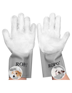Guantes de Silicona ROPO para Cuidado de Mascotas - Gris