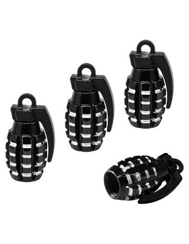 4 Tapones de Válvula de Neumático de Coche Povtii - Negro