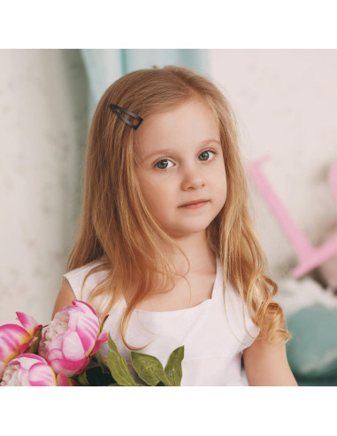 10 Clips de Metal para el Cabello Sightor - Doble Agarre Negro