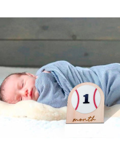 Hitos Mensuales de Bebé de Madera OENIZI - Set de 12 Discos 2