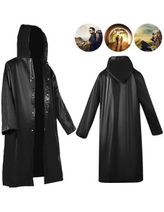 2 Ponchos de Lluvia Reutilizables Roctee para Adultos - Negro 2