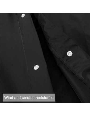 2 Ponchos de Lluvia Reutilizables Roctee para Adultos - Negro