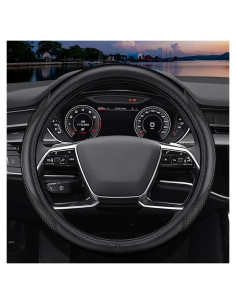 Cubierta de volante de cuero YOUDAXIN S70 37-38.5 cm negra