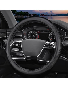 Cubierta de volante de cuero YOUDAXIN S70 37-38.5 cm negra 2