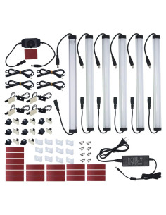 Kit de Iluminación LED Bajo Gabinete 6 Piezas 31W 2000 Lúmenes