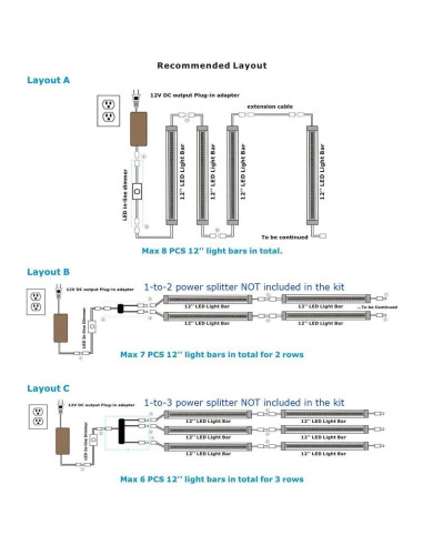 Kit de Iluminación LED Bajo Gabinete 6 Piezas 31W 2000 Lúmenes