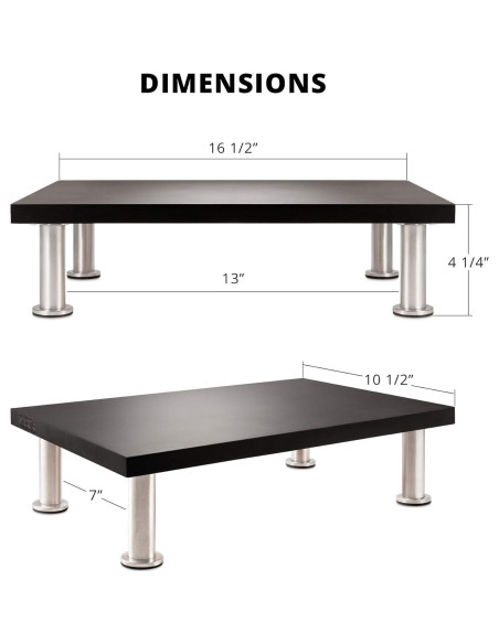 Soporte de Monitor de Bambú The Office Oasis - Elevador Ergonomico Negro