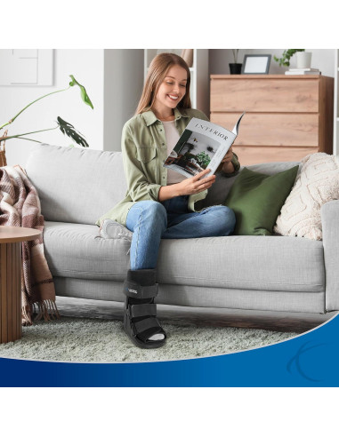 Botín de Fractura Corto Cam Walker United Ortho Negro Extra Pequeño