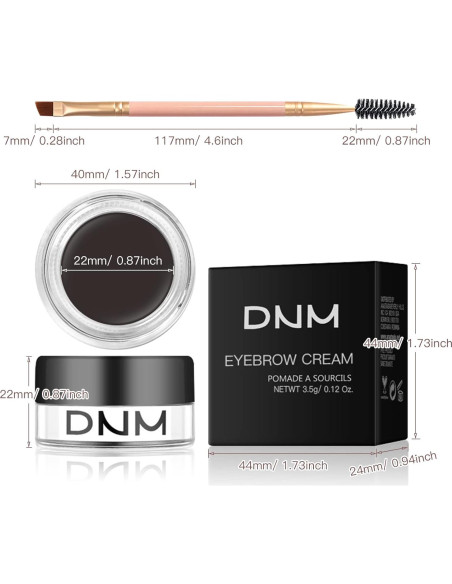 Kit de Pomada para Cejas BEFIVECOK 4g Resistente al Agua Ébano