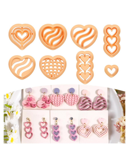 Cortadores de Arcilla de Polímero Puocaon Corazón - 8 Piezas