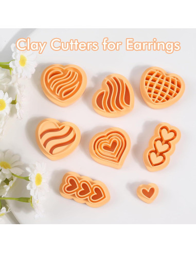 Cortadores de Arcilla de Polímero Puocaon Corazón - 8 Piezas