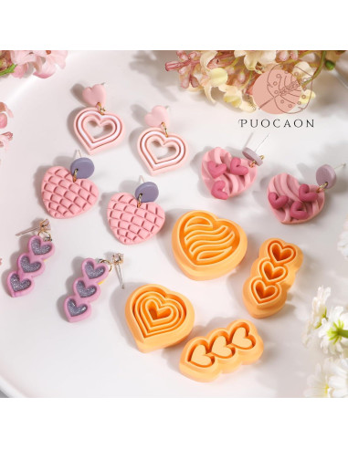 Cortadores de Arcilla de Polímero Puocaon Corazón - 8 Piezas
