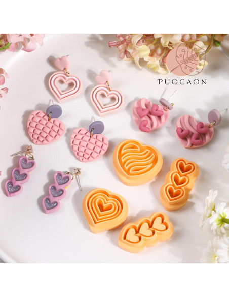 Cortadores de Arcilla de Polímero Puocaon Corazón - 8 Piezas
