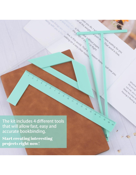 Juego de 4 Herramientas de Encuadernación Acrílica URROMA Verde