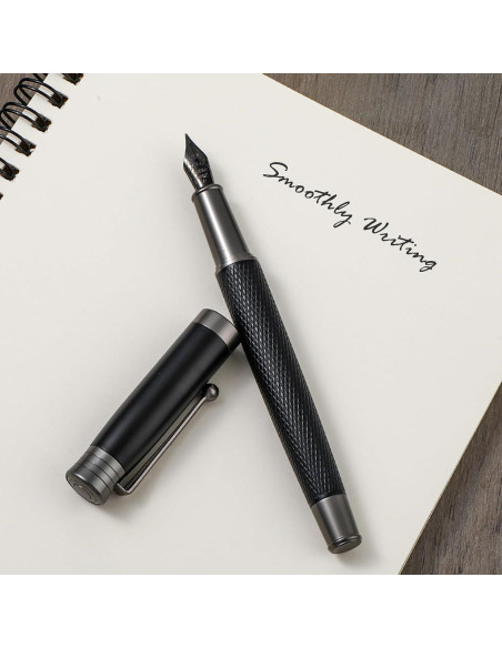 Juego de Pluma Fuente TIESOME Metal 0.5mm Punta Fina con 6 Cartuchos