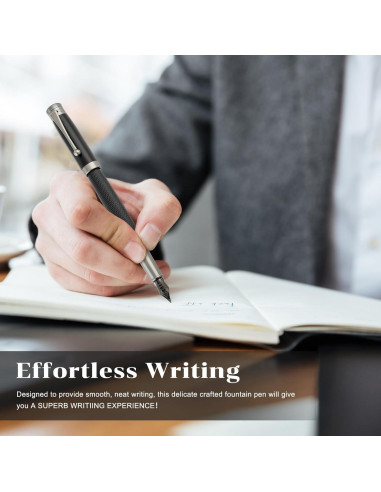 Juego de Pluma Fuente TIESOME Metal 0.5mm Punta Fina con 6 Cartuchos