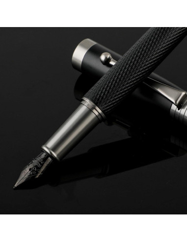 Juego de Pluma Fuente TIESOME Metal 0.5mm Punta Fina con 6 Cartuchos