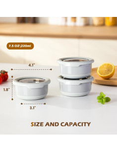 Contenedor de Aderezo Lille Home Acero Inoxidable 221.6 ml - Juego de 3 2