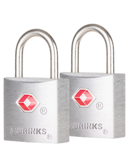 Candado TSA BRINKS 22mm Aluminio Niquelado Paquete de 2