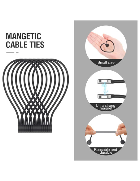 Correas Magnéticas Retorcidas FRKNER 8 Paquetes Silicona