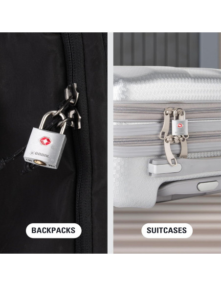 Candado TSA BRINKS 22mm Aluminio Niquelado Paquete de 2