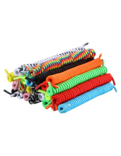 WILLBOND 12 Pares de Cordones Elásticos Rizados Multicolor 120 cm